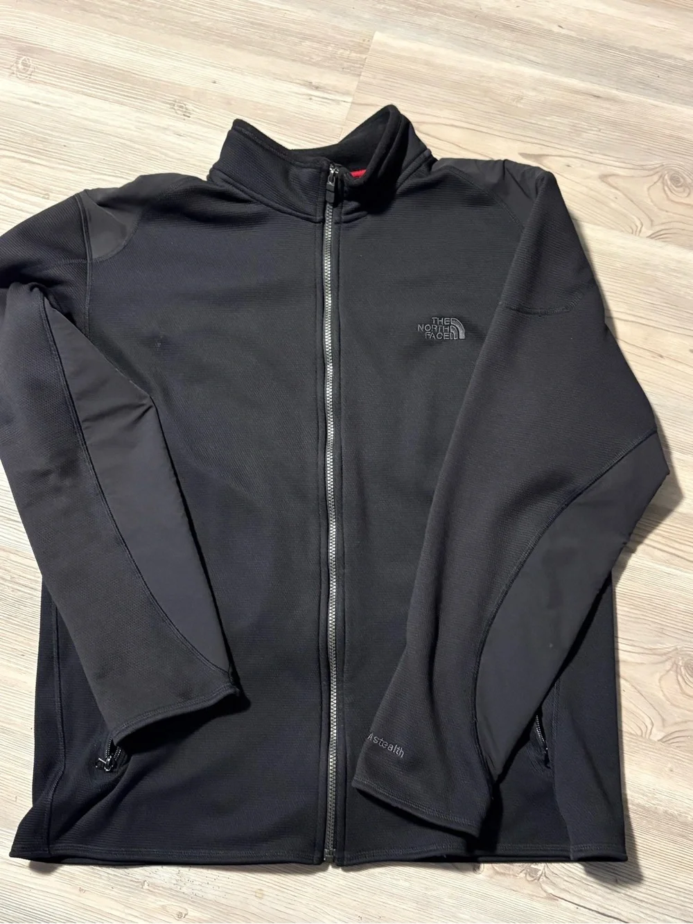 The North Face Men's TKA Stealth Full Zip Fleece Jkt Zip Pockets Black Sz XL EUC